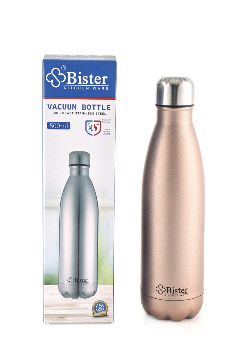 Bister Insulated Stainless Steel Water Bottle Tempsheild Technology 24Hrs Cold 12 Hrs Hot BPA Free Leak Proof Colder Hotter  Longer 500 Ml Rose Gold - Image 2